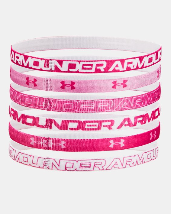Girls' UA Graphic Headbands - 6 Pack in Pink image number 1